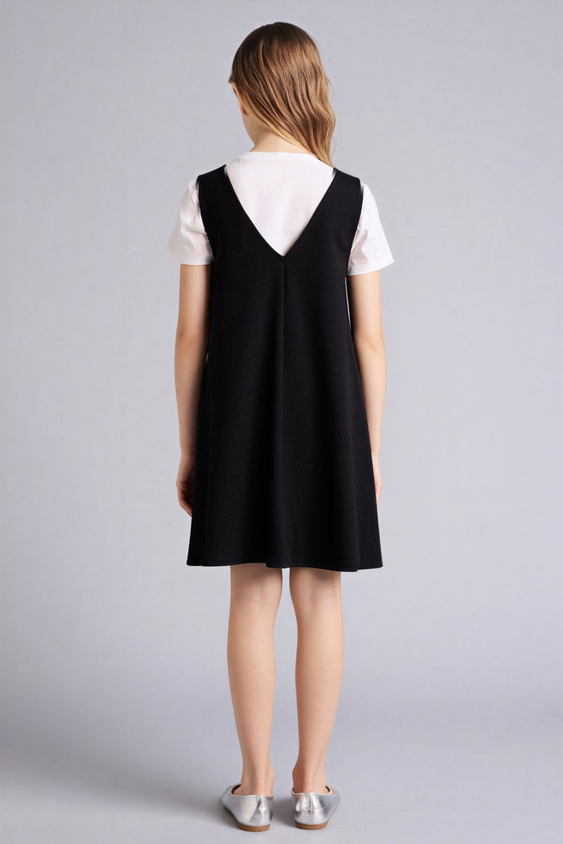 ديفاكتو طقم بناتي فستان وتيشيرت قصة A - قطعتين - Image 5